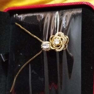 Fantasy Necklace With a Flower Pendant.